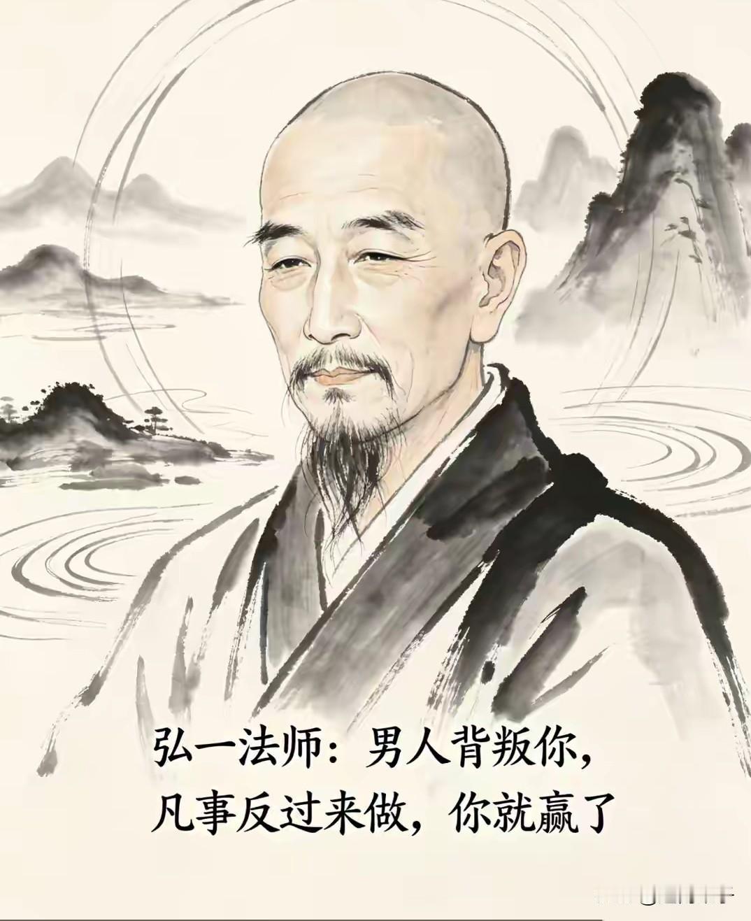 弘一法师：男人背叛你，凡事反过来做，你就赢了。这句话里的“反过来做”，