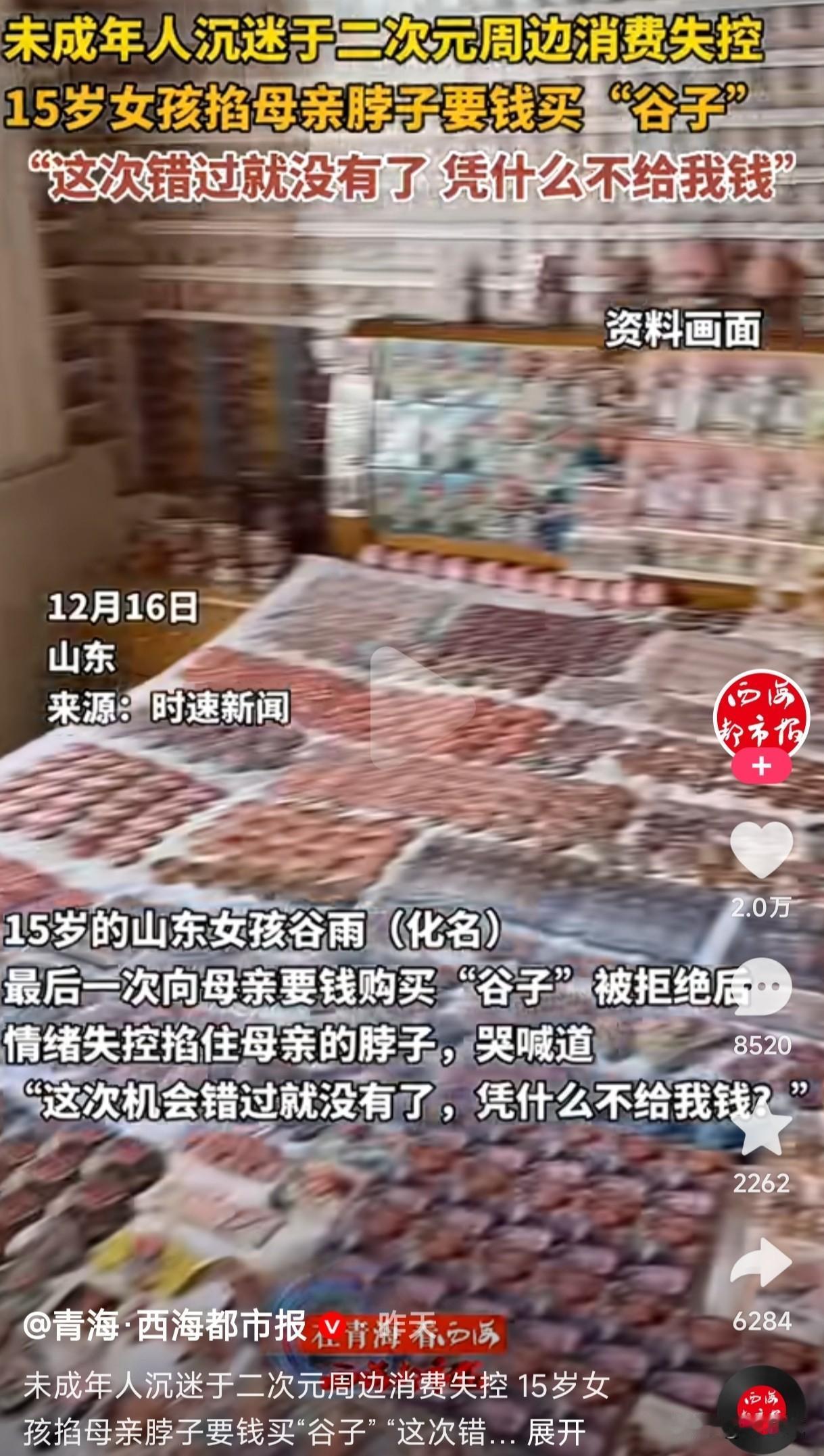 这个二次元谷子到底是什么玩意？15岁女孩沉迷于二次元周边消费失控，向母亲要钱购