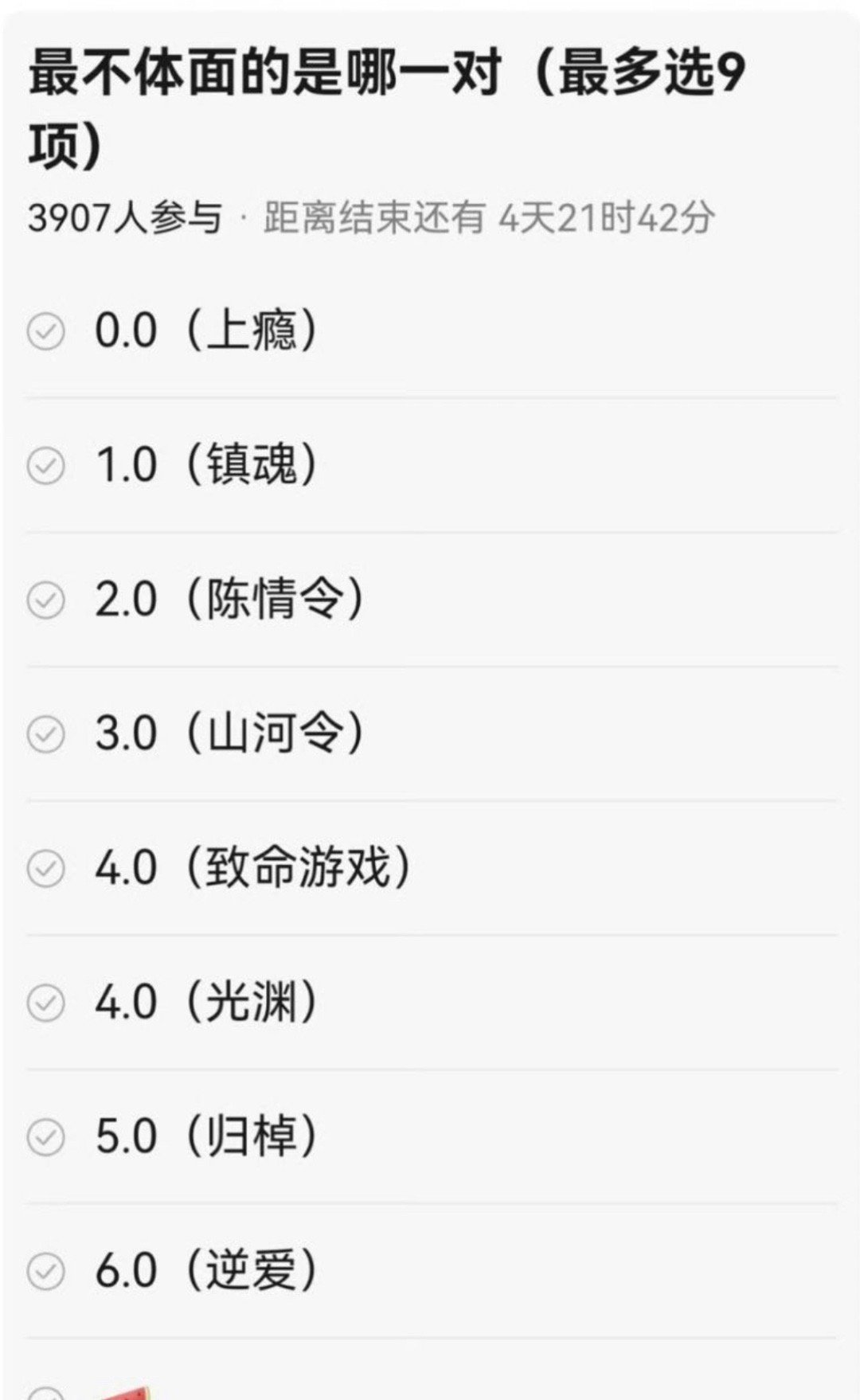 最不体面的是哪对？​​​