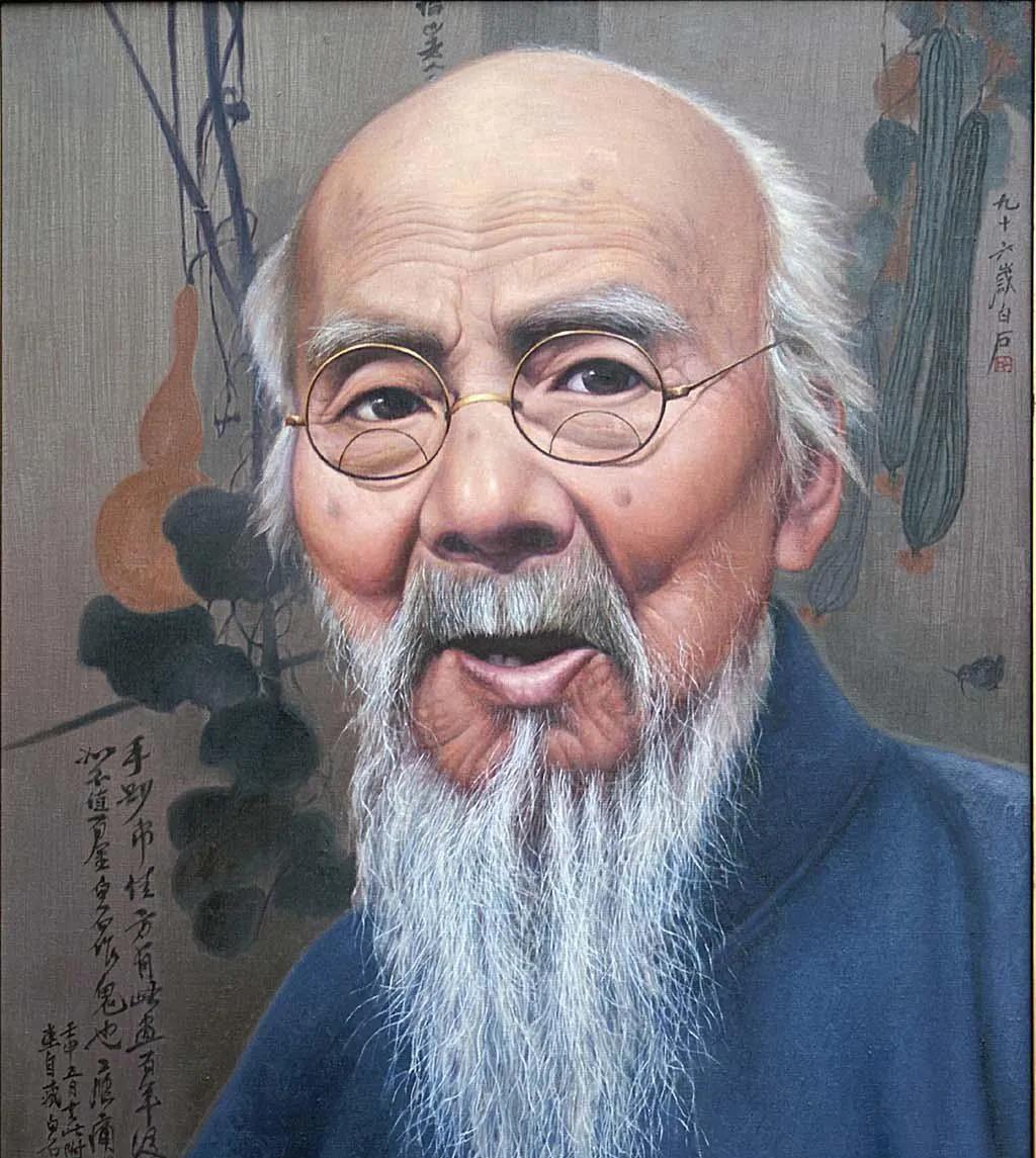 一天早晨，齐白石去买菜。他看到一小伙子的白菜好，便问：“白菜多少钱一颗？”小伙子