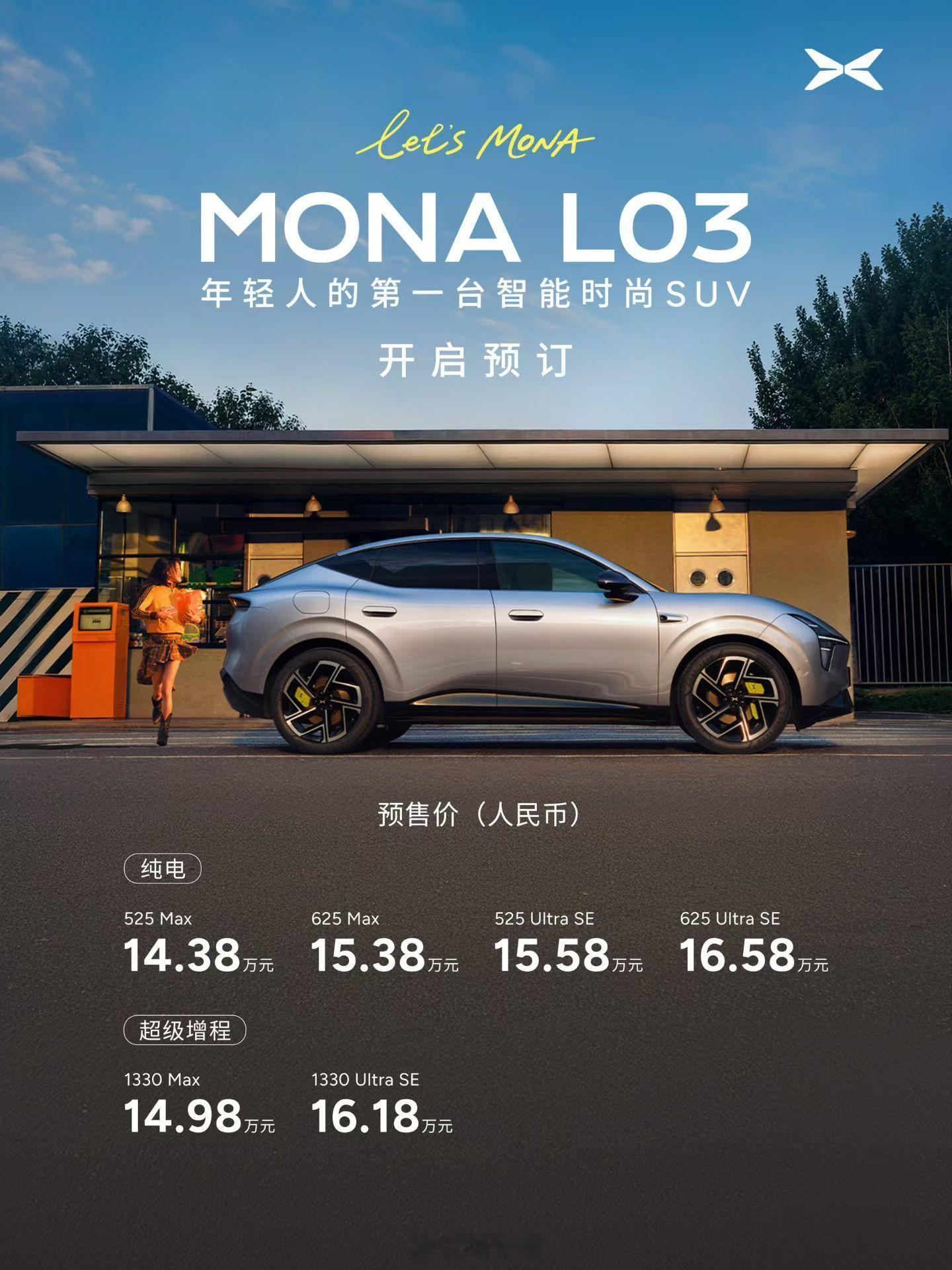 大概率是15万左右这个价格，没猜错小鹏MONAL03的价格，作为跨界SUV设计
