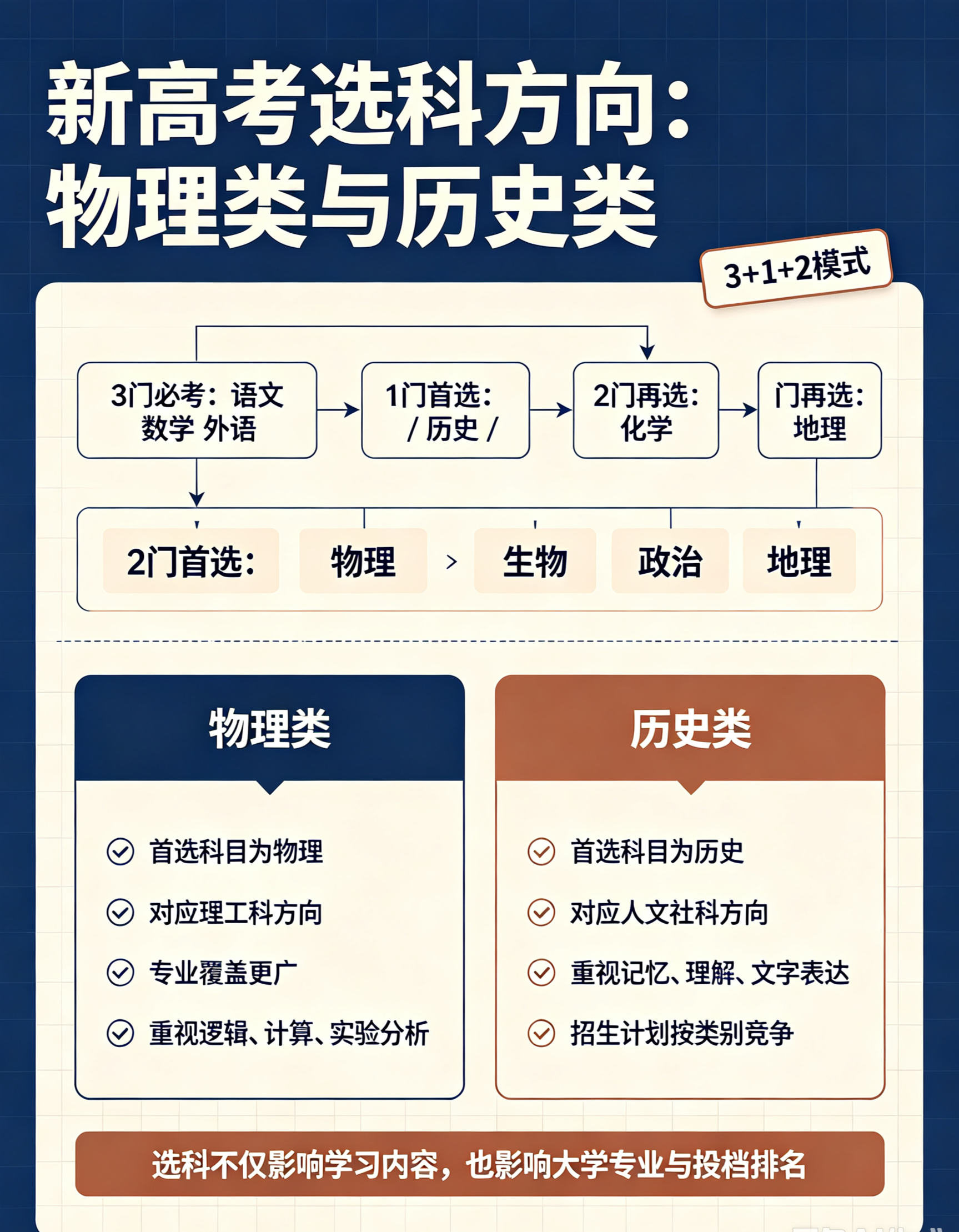 物理类和历史类什么意思？“物理类”和“历史类”是中国新高考模式下的两种主要选科方向。简单来说：首选物