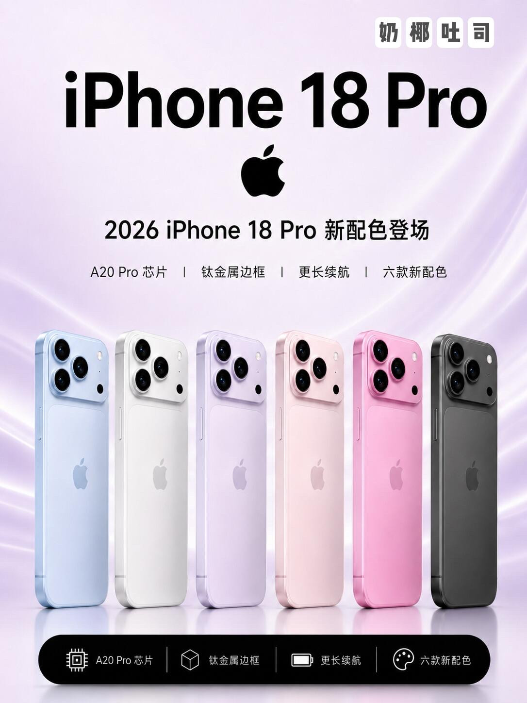 iPhone18Pro配色全曝光！深樱桃红太炸，这一代颜值稳了每年新iPhone最让人期待的，其实不