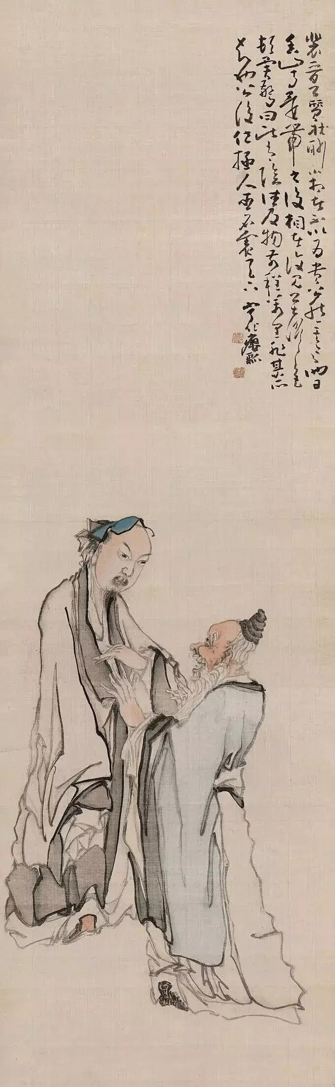 清黄慎人物画。黄慎（1687-1766），清代著名画家，字恭懋，后已改字恭寿