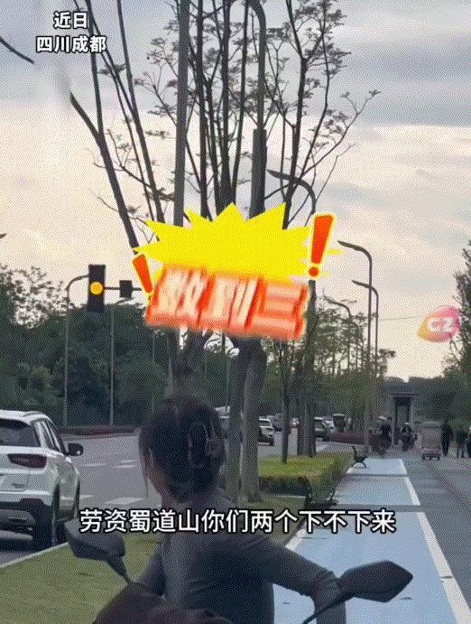 “太搞笑了！”四川成都，一女子突然在街道上大喊，“劳资蜀道山，你们两个下不下来。