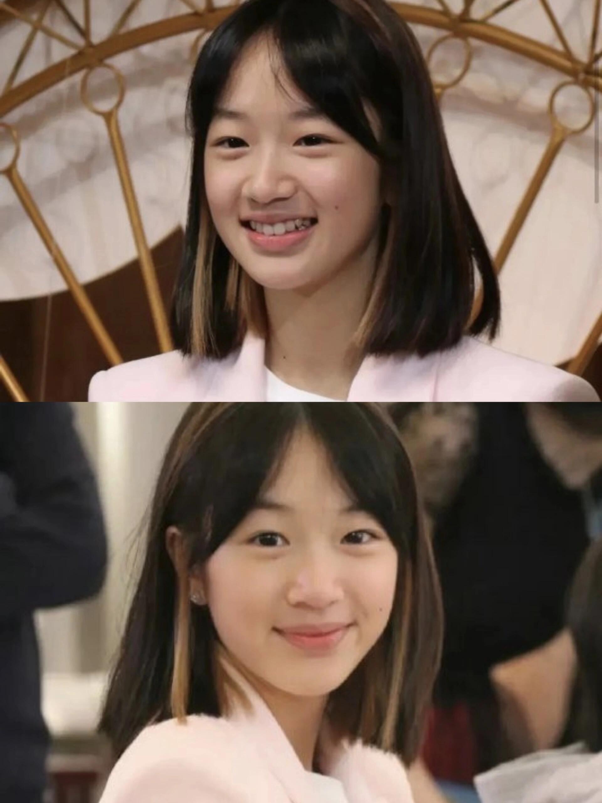 吴尊女儿Neinei，15岁面容精致，五官也愈发立体。还记得当初在《爸爸去哪儿》