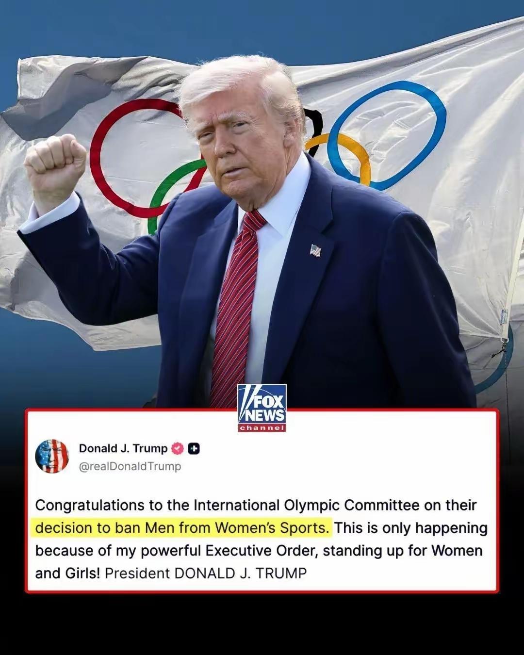 特朗普又该骄傲了！3月26日，国际奥委会在官网上挂出一条新规，从今往后，奥运会以