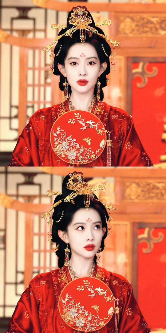 孟子义新婚造型孟子义的红衣婚服造型美到我原地转圈圈，浓颜古装yyds！汐之郎的