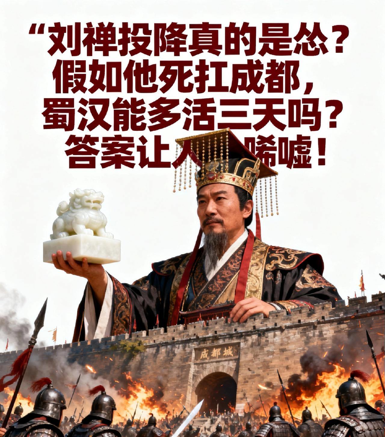 刘禅投降真的是怂？假如他死扛成都，蜀汉能多活三天吗？答案让人唏嘘！“刘禅要是硬