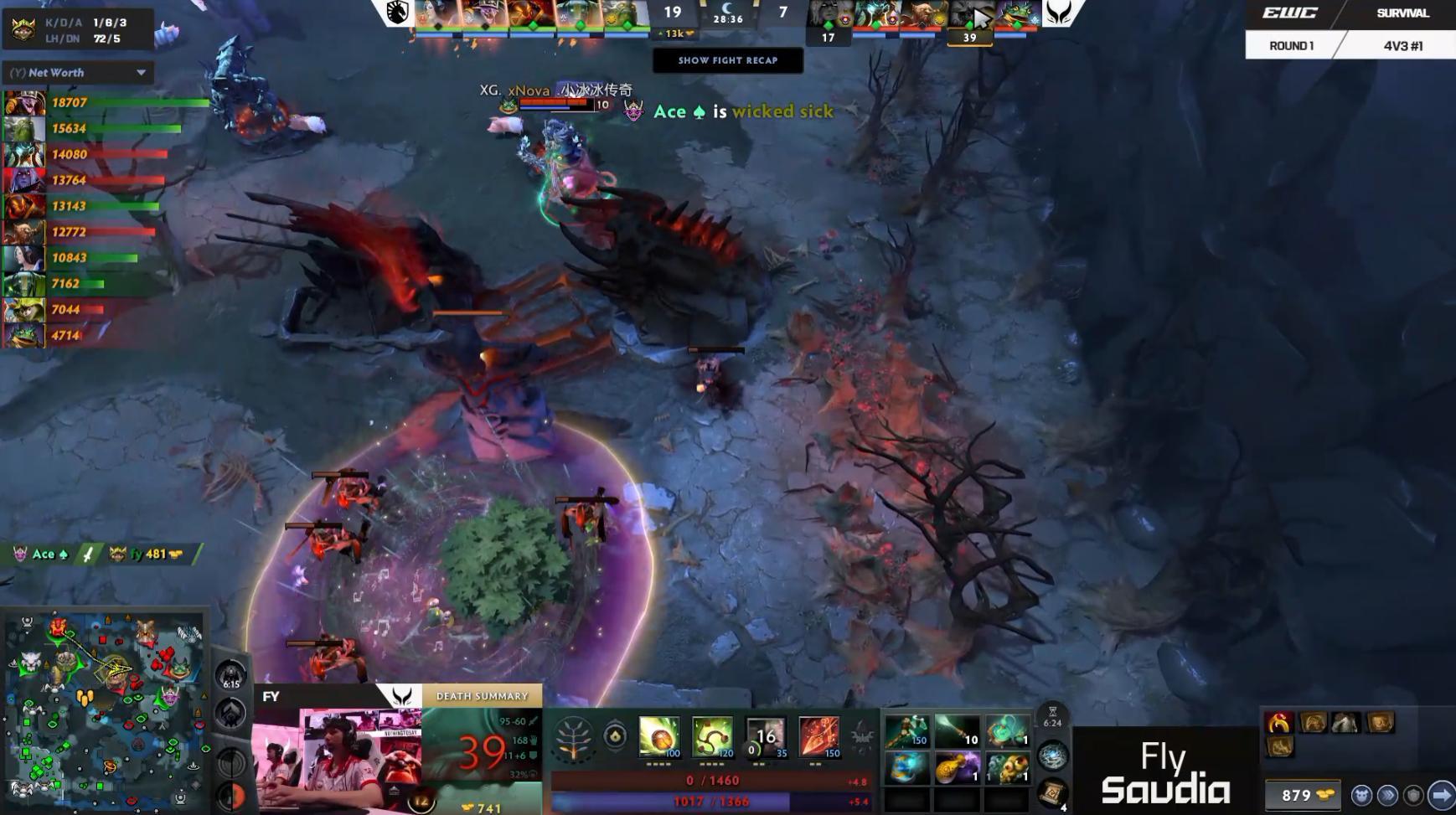 DOTA22026年EWC（石油杯）突围赛第一轮液体对阵XG战队BO3决胜局，