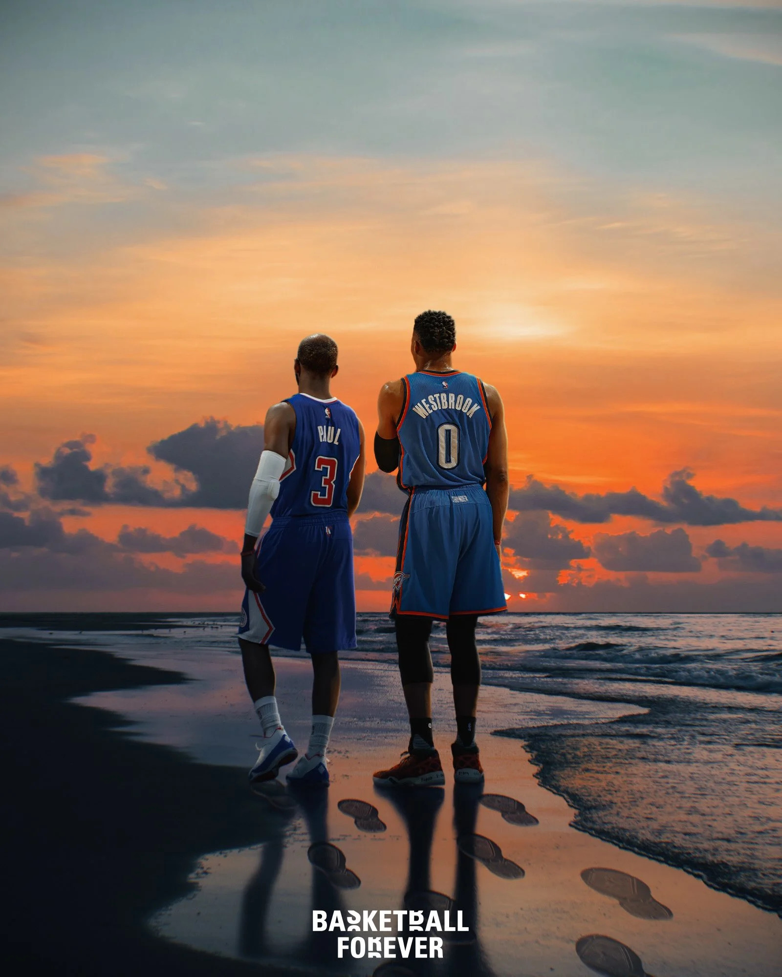 #保罗威少计划一同退役旅行#据美媒BasketballForever的报道：克