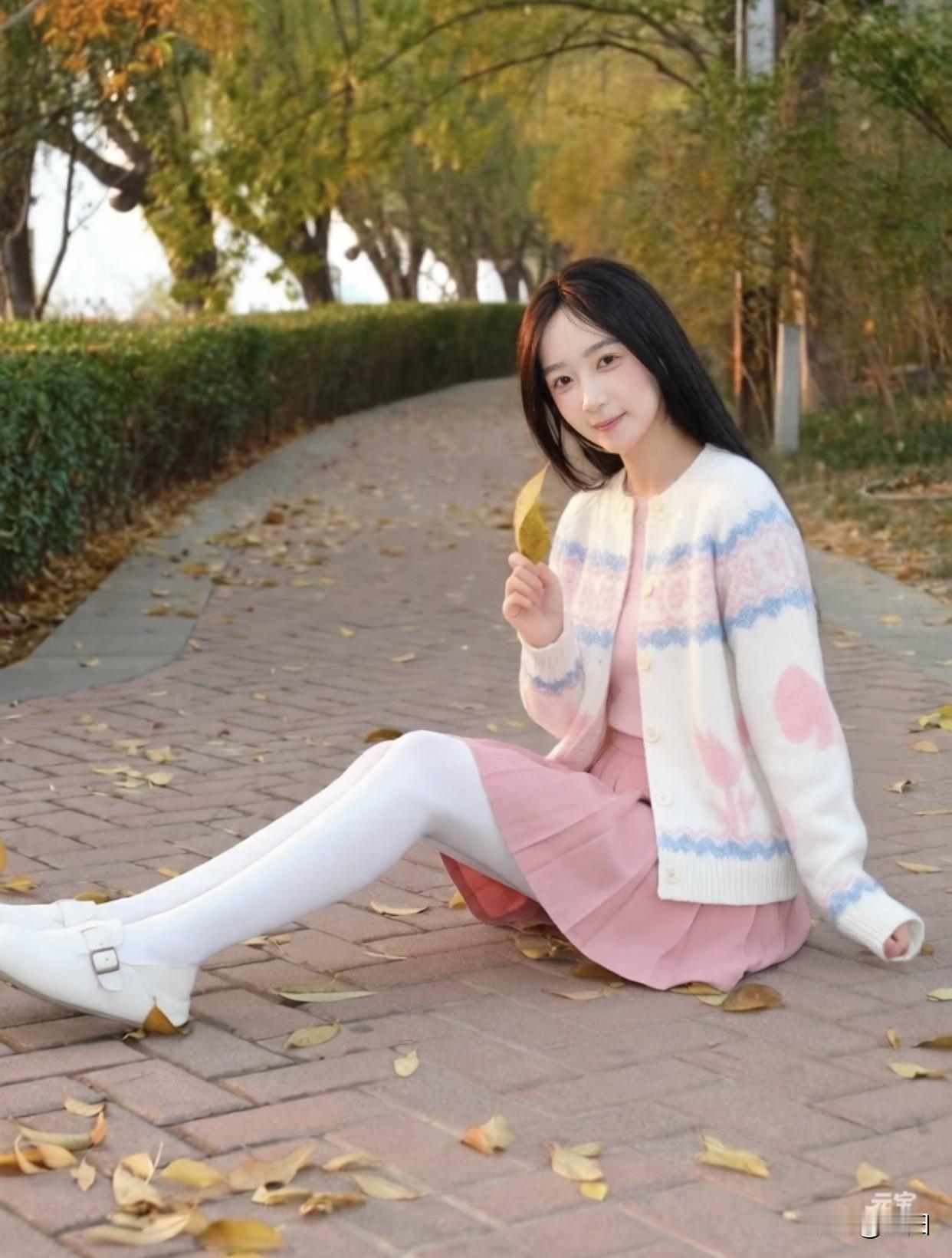 分享卓越的优雅女性秋日漫步，落叶纷飞，元气少女穿搭指南🍂👗👟