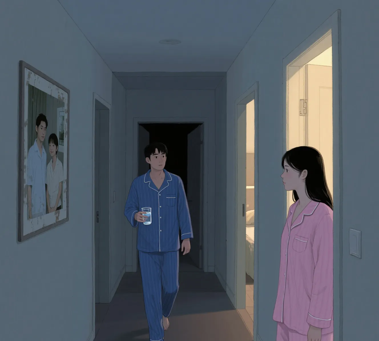 中年夫妻生活的方式本不应该是这样为了孩子，所以才白天夫妻一起生活，晚上分房睡