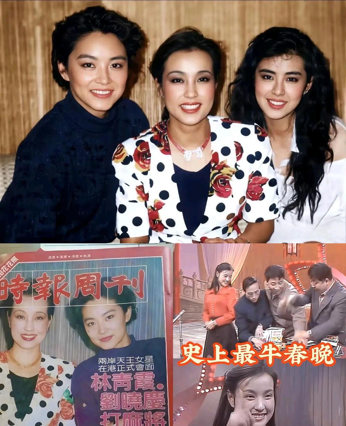 亦舒在香港见过刘晓庆一次，写下了一段流传甚广的文字：“擦艳红胭脂，穿大花衣裳，戴