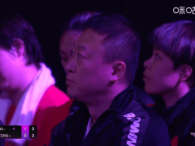 横滨冠军赛女单决赛孙颖莎对陈幸同，比赛进行到第二局，比分3:3时，导播镜头再次给