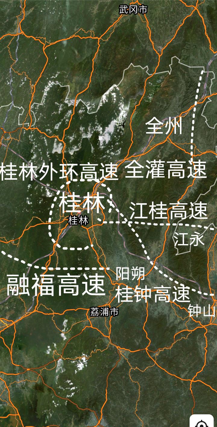 四通八达，桂林应该是广西在建高速最多的项目(共5条)，第一全州至灌阳全长68公里