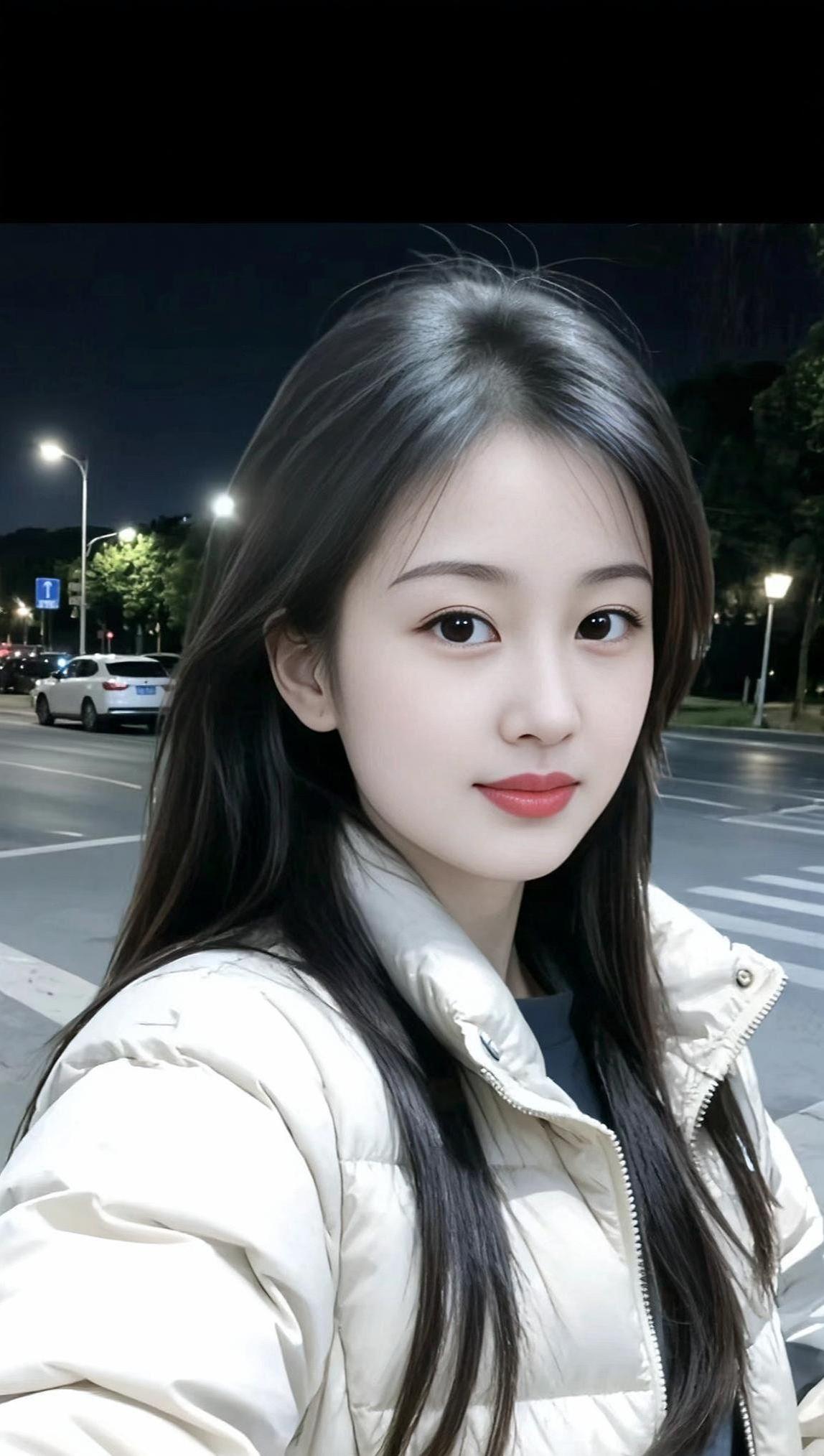 夜街清透自拍甜美女孩穿搭甜美写真治愈系甜美女生