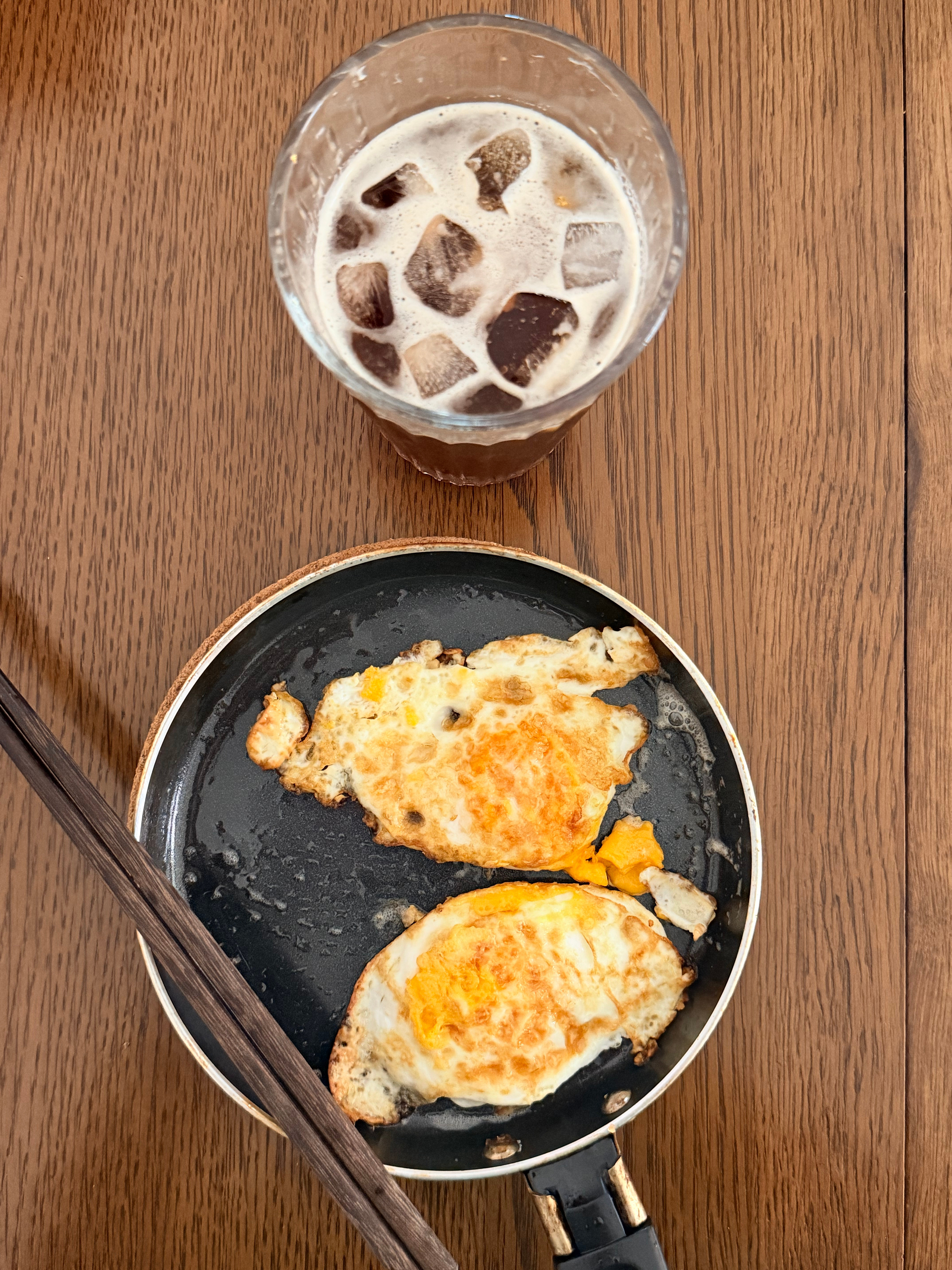 今日煎鸡蛋🍳+冰美式☕️​​​