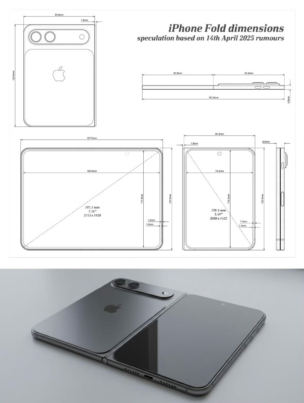 iPhone折叠屏怎么感觉苹果的这款iPhoneFold有点像之前的OPPO