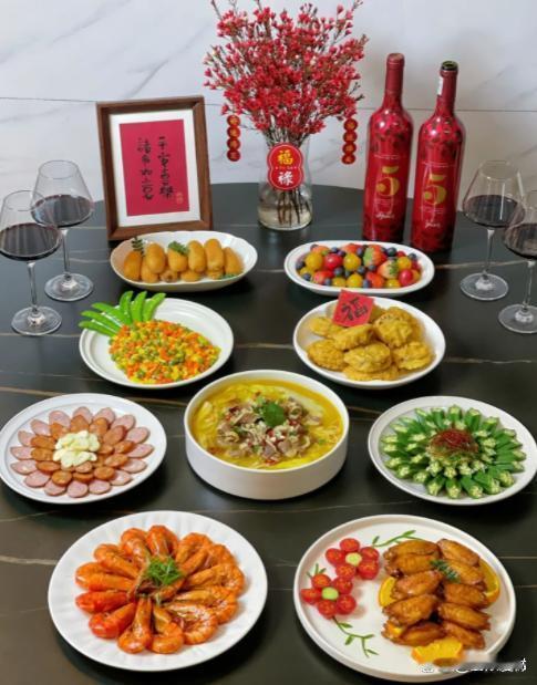 元旦团圆宴，美味佳肴齐上桌！🍽️🎉美味佳肴，合家团圆！年饭桌上的硬菜全家过