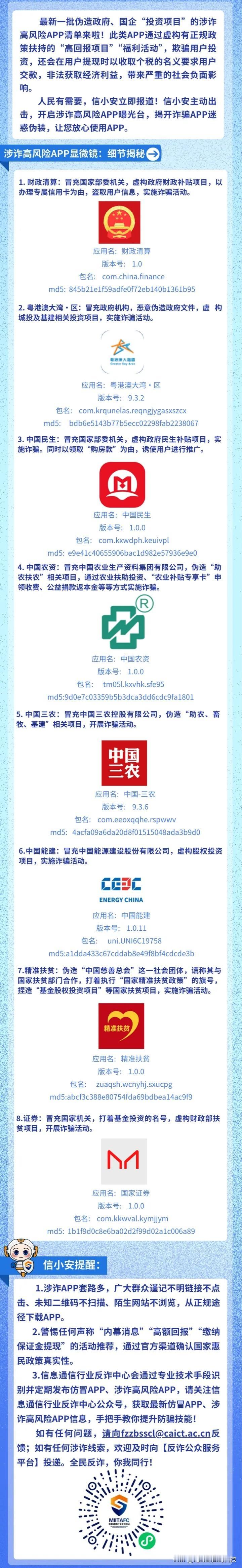 国家工信部紧急提醒！这8个手机app都是涉诈高风险app，冒名顶替的假app