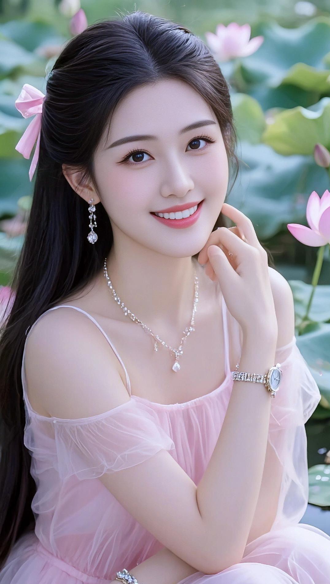 AI荷塘清新写真