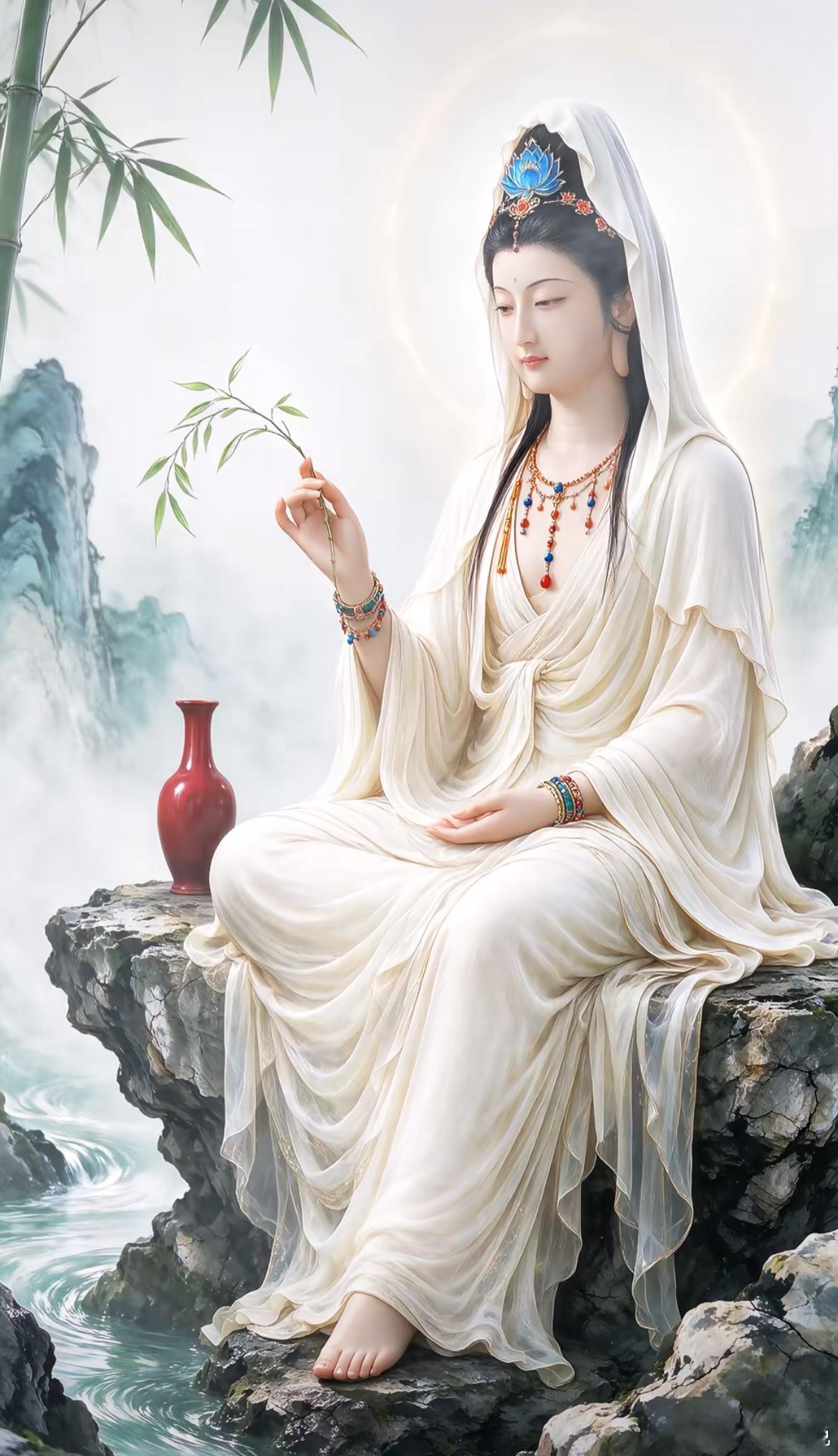 当你刷到南海观音时，不要视而不见，这是对观音菩萨的不敬。你可以虔诚地留下四个字：