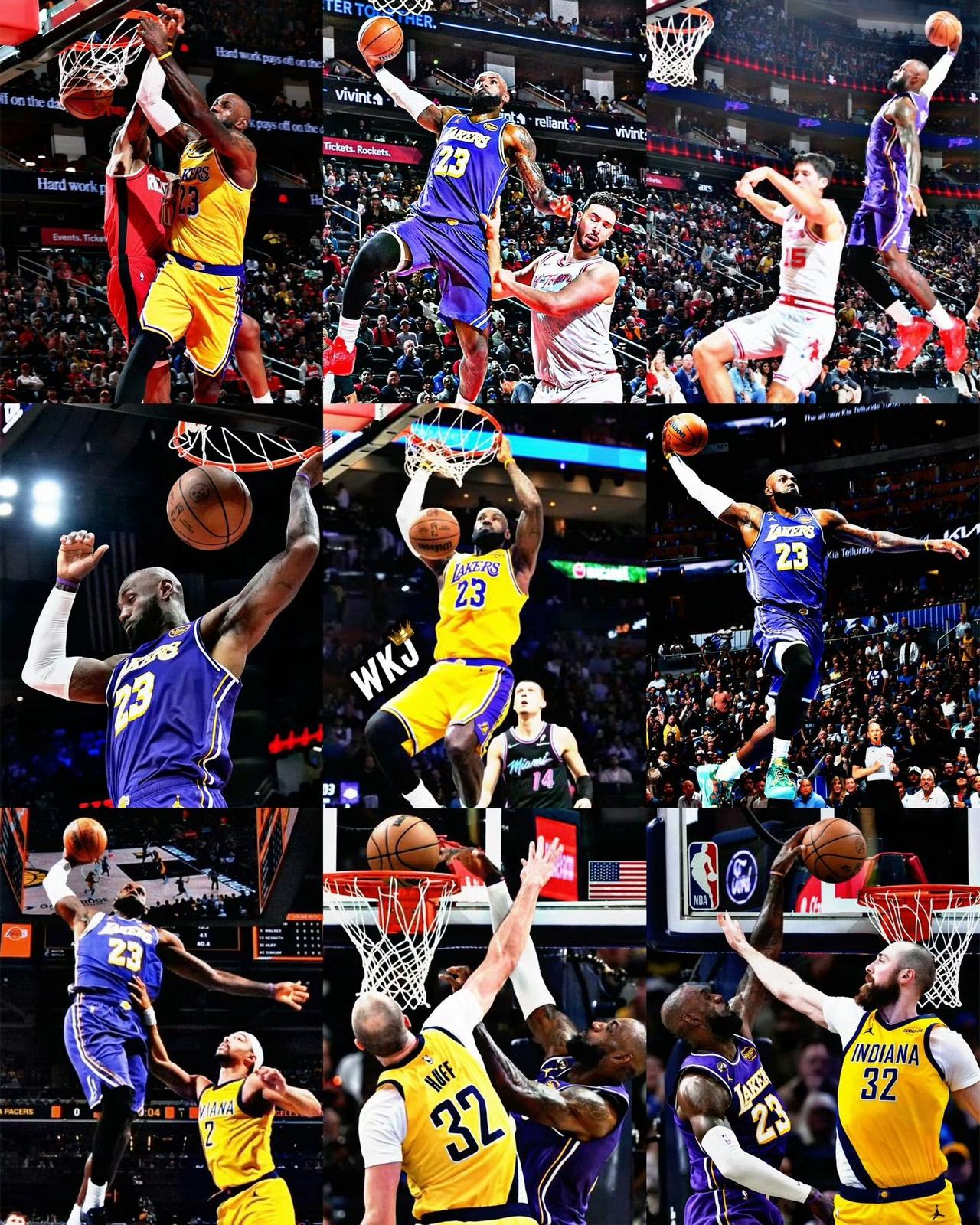 六连客期间，詹姆斯的扣篮！但是……一个赛季下来，扣篮数也是全联盟前三的水平。黑