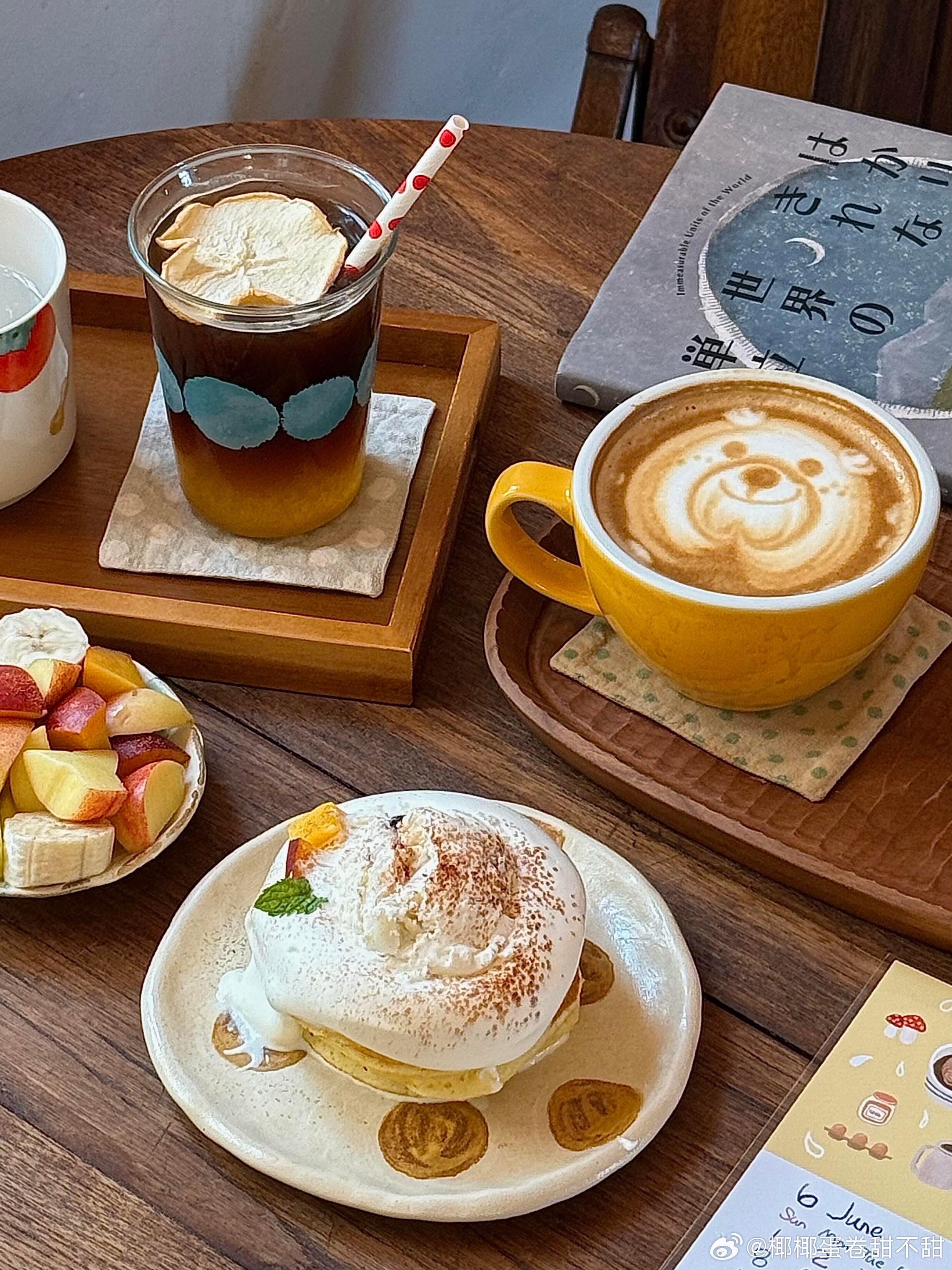 日常小巷里发现的可爱咖啡店☕️拉花是一只小熊熊，好可爱可治愈生