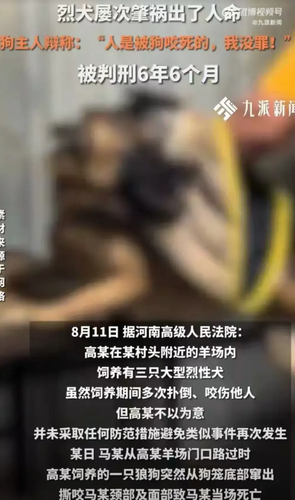 又是一起大型犬咬人事件发生了。让人痛心的是，这次恶犬咬人，竟然把人咬死了。痛哉，