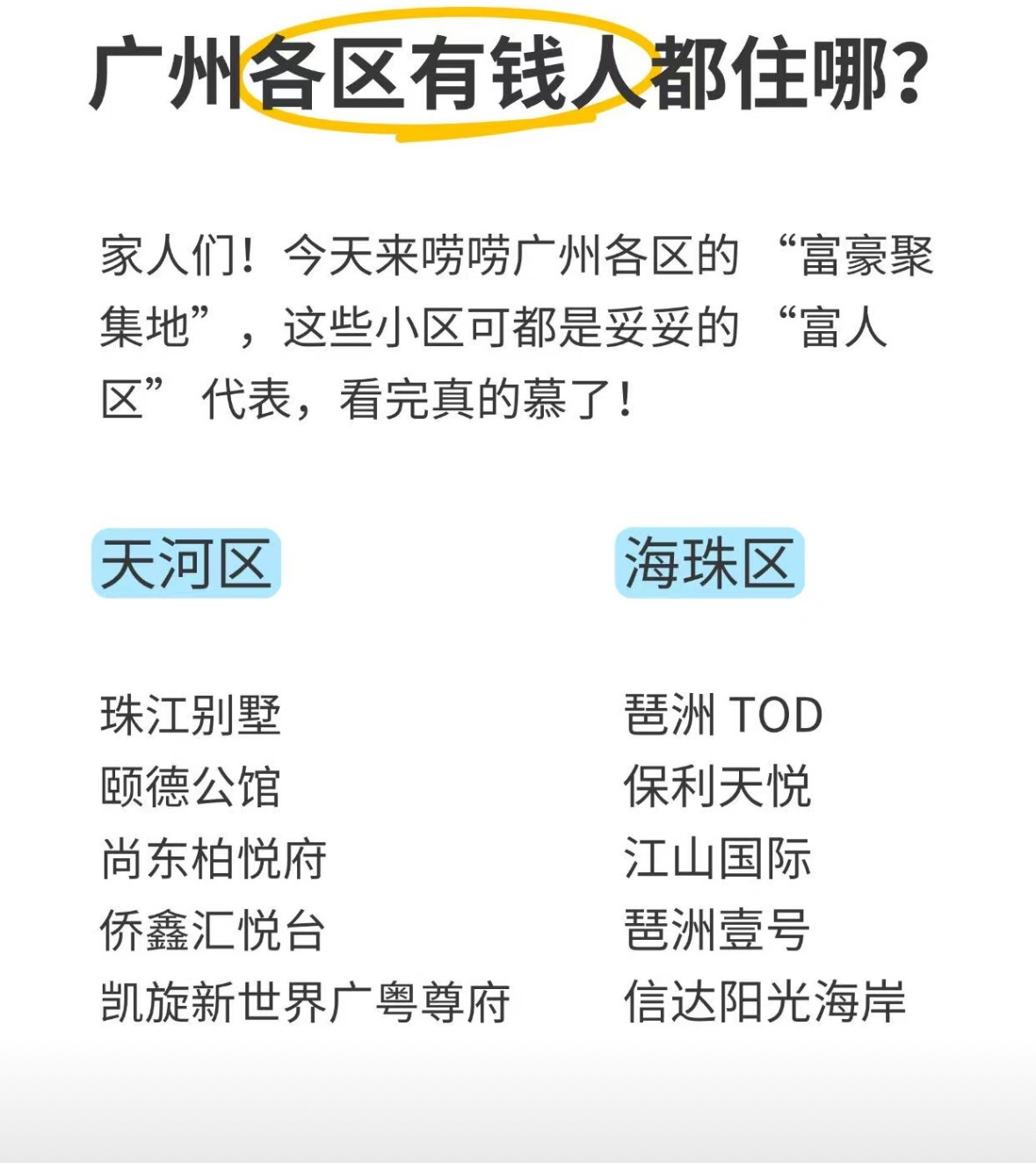 广州的有钱都住在哪里想知道广州有钱人住哪儿，那这几个小区值得关注。侨...