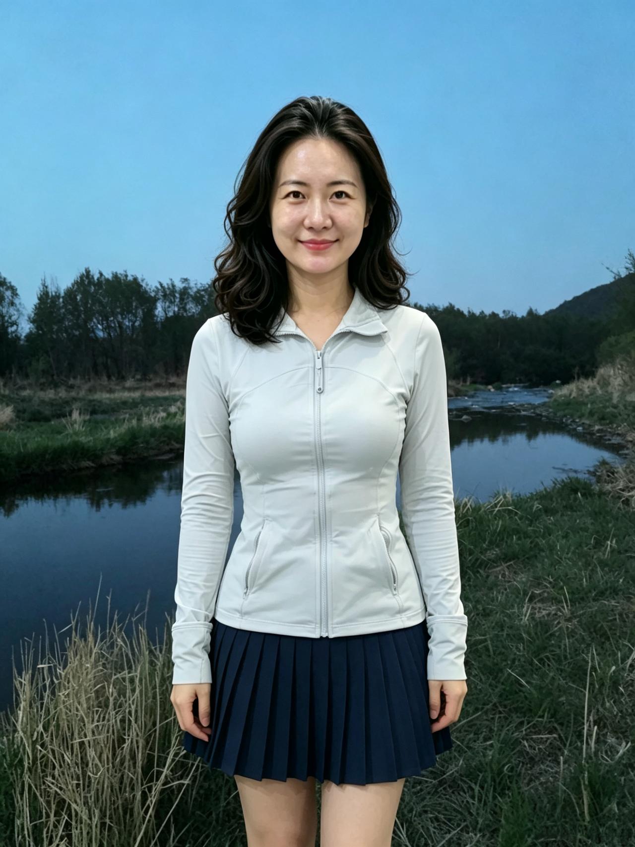 遥岑连远水，静野起清欢。独立春风里，心空天地宽。