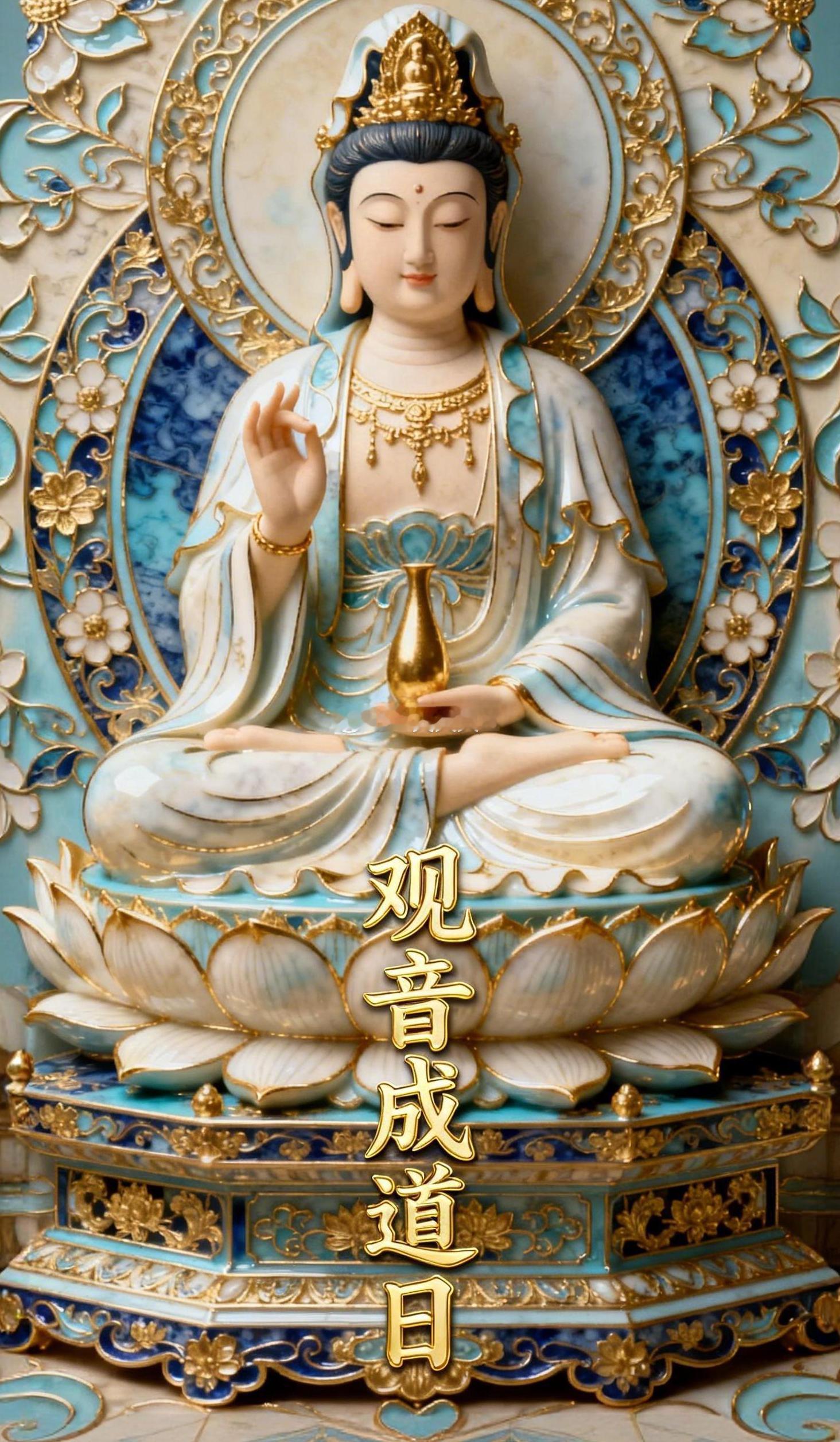 六月十九，观世音菩萨成道日。恭敬称念南无大慈大悲观世音菩萨。祈愿慈光护世，病者得