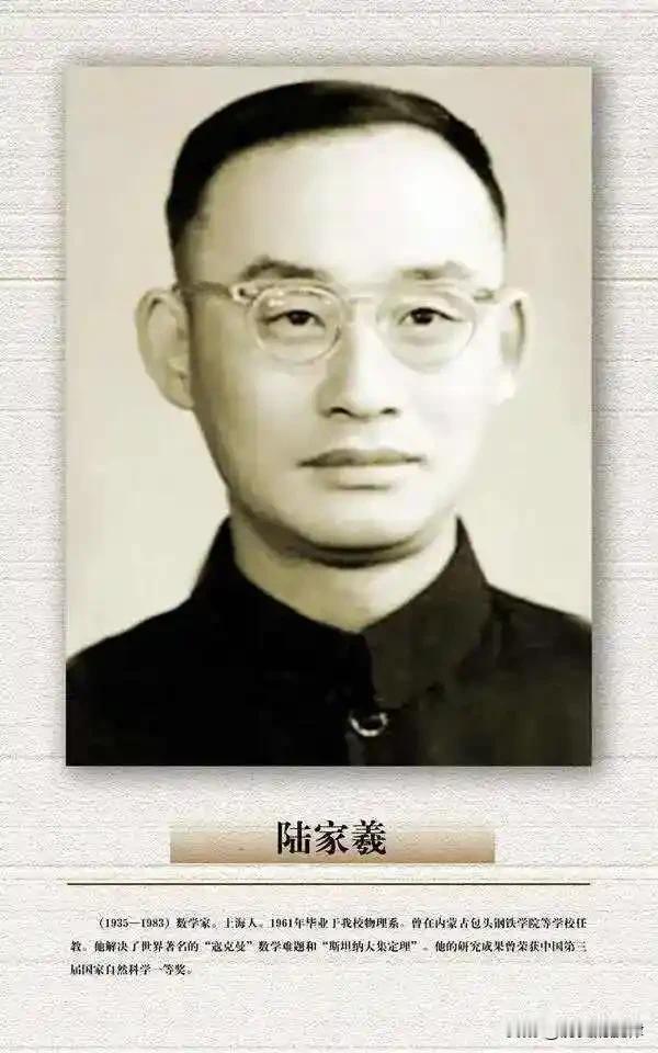 外国数学家来华讲学，反问中国领导：你们有陆家羲，为何请我？1983年，北京