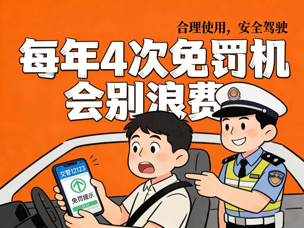 公安部2025年11月落地的交管新政，“一年4次免罚”确实是给车主