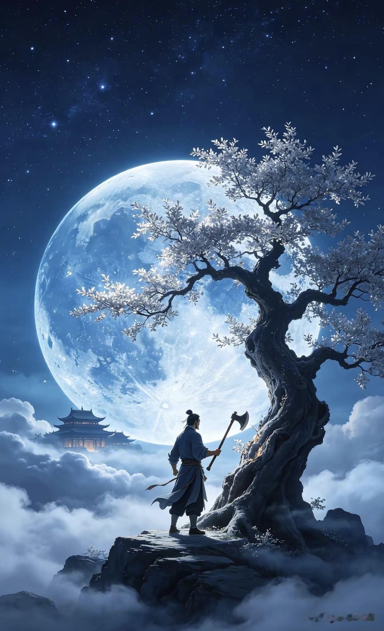 《七律•中秋泪》作者：转转看到冷月当空池水明，酥饼含饴团圆情。遥望