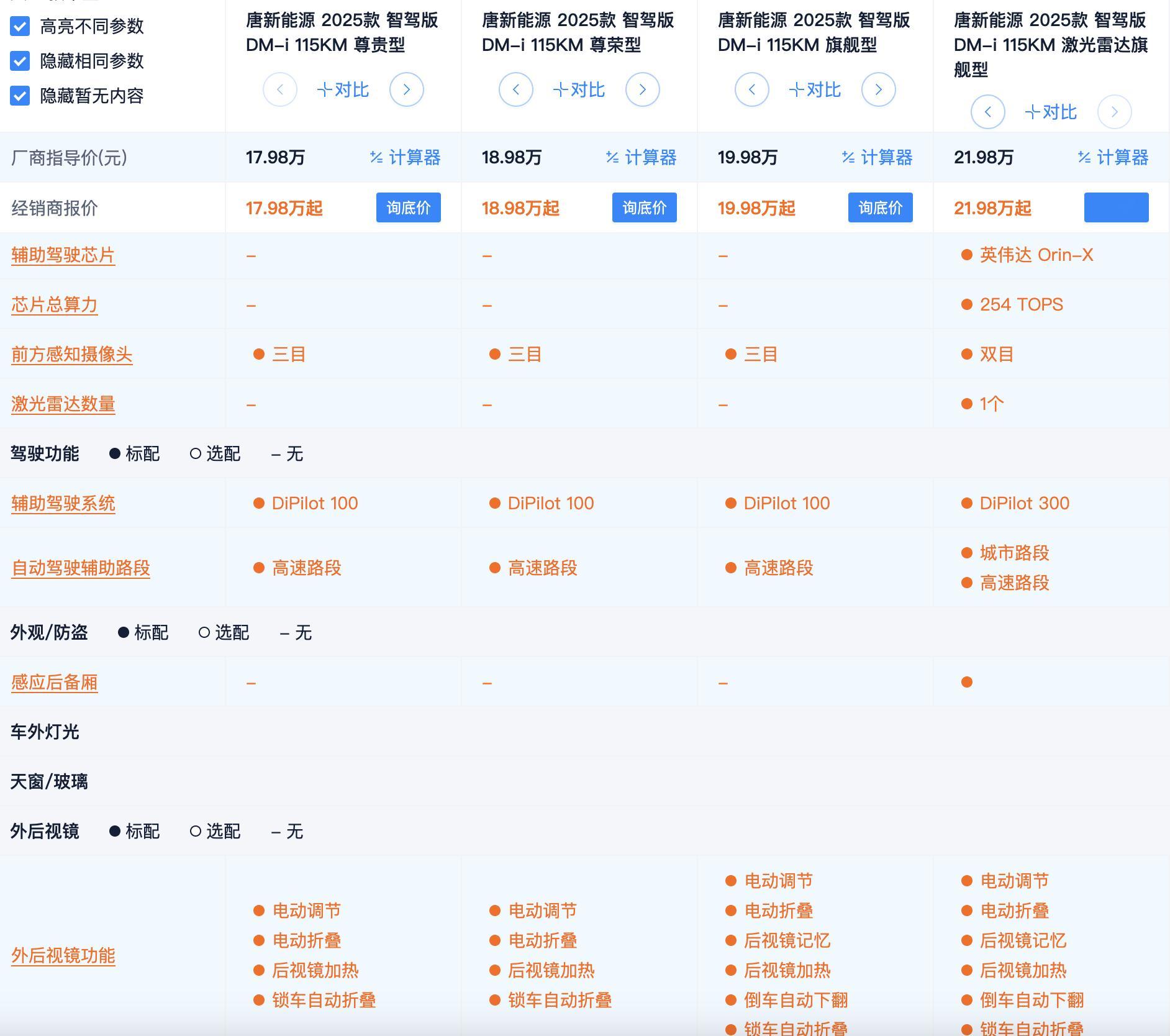 【唐DM-i智驾版共推出4款车型，售价17.98万～21.98万元】性价比