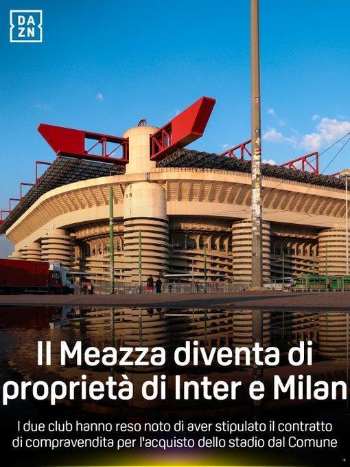 【官方】圣西罗球场正式归国米和米兰所有，两队今日与米兰市政府签署了购买协议，价格