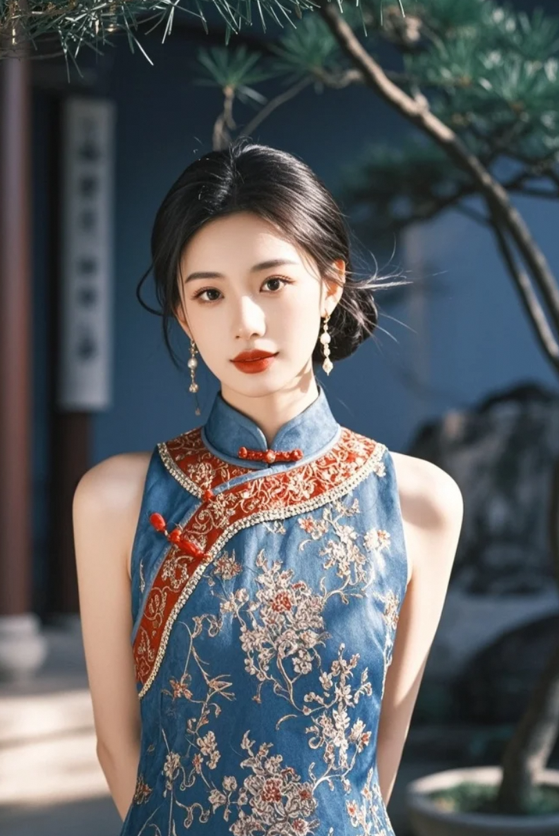 这组照片拍出了“中式高级感”：简约旗袍+知性美人=永恒经典