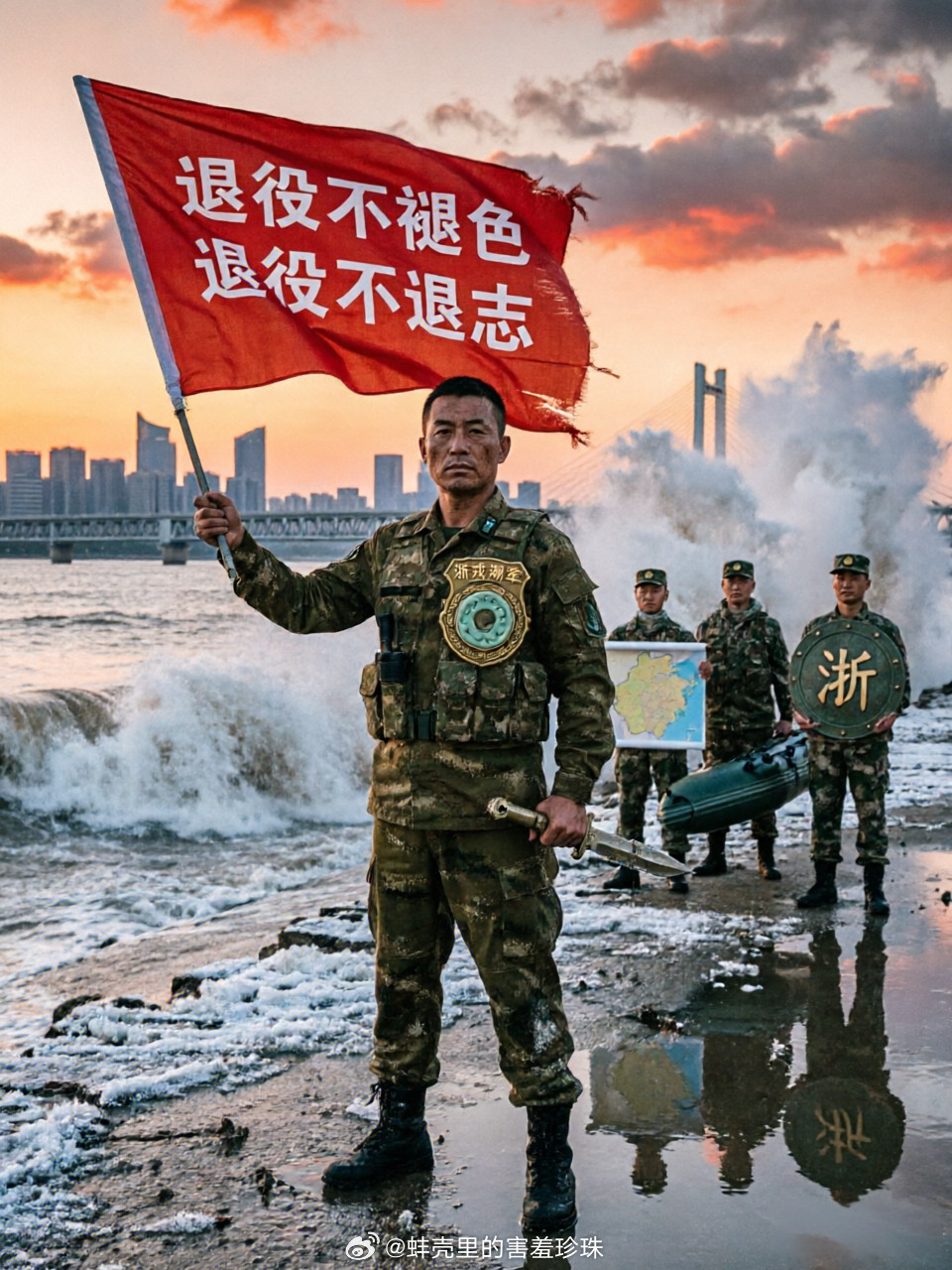 【浙戎潮军】是浙江退役军人的精神图腾与品牌符号一既有“浙”的地域根脉，又有“戎”