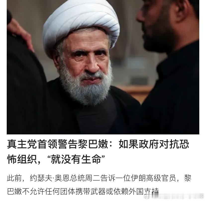 😡😡真邪恶黎巴嫩政府要求真主党解除武装，说正常国家不能允许存在武装组织和