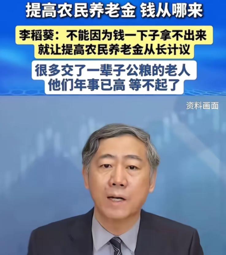 清华大学李稻葵直言：提高农民养老金，不能再“从长计议”——那些交了一辈子公粮的老