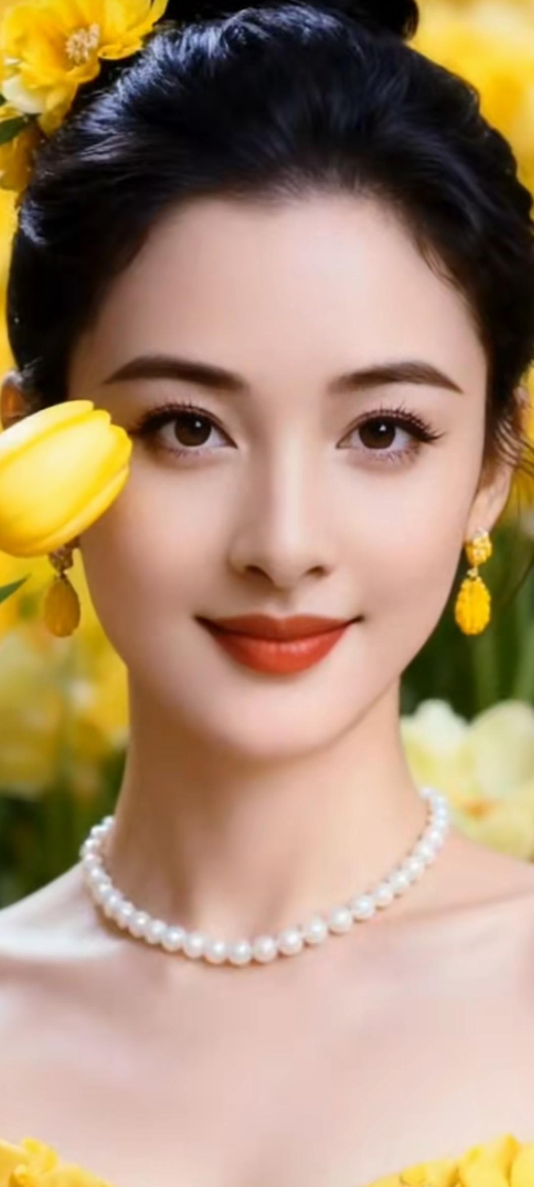 优雅气质，花海中的美人