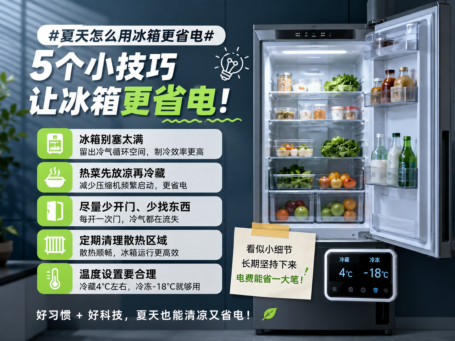 夏天怎么用冰箱更省电最近天气越来越热，家里空调和冰箱基本都在满负荷工作。很多人以