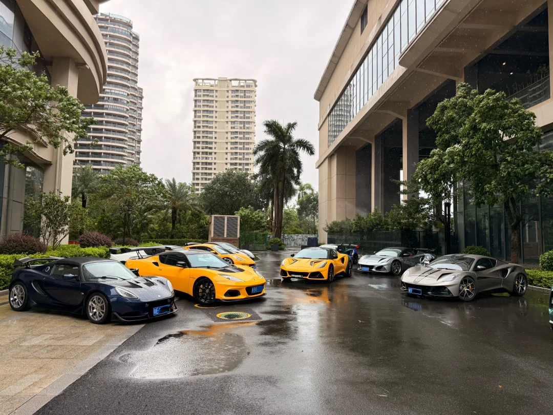 谁懂啊！下雨天的莲花跑车停车场🌧️