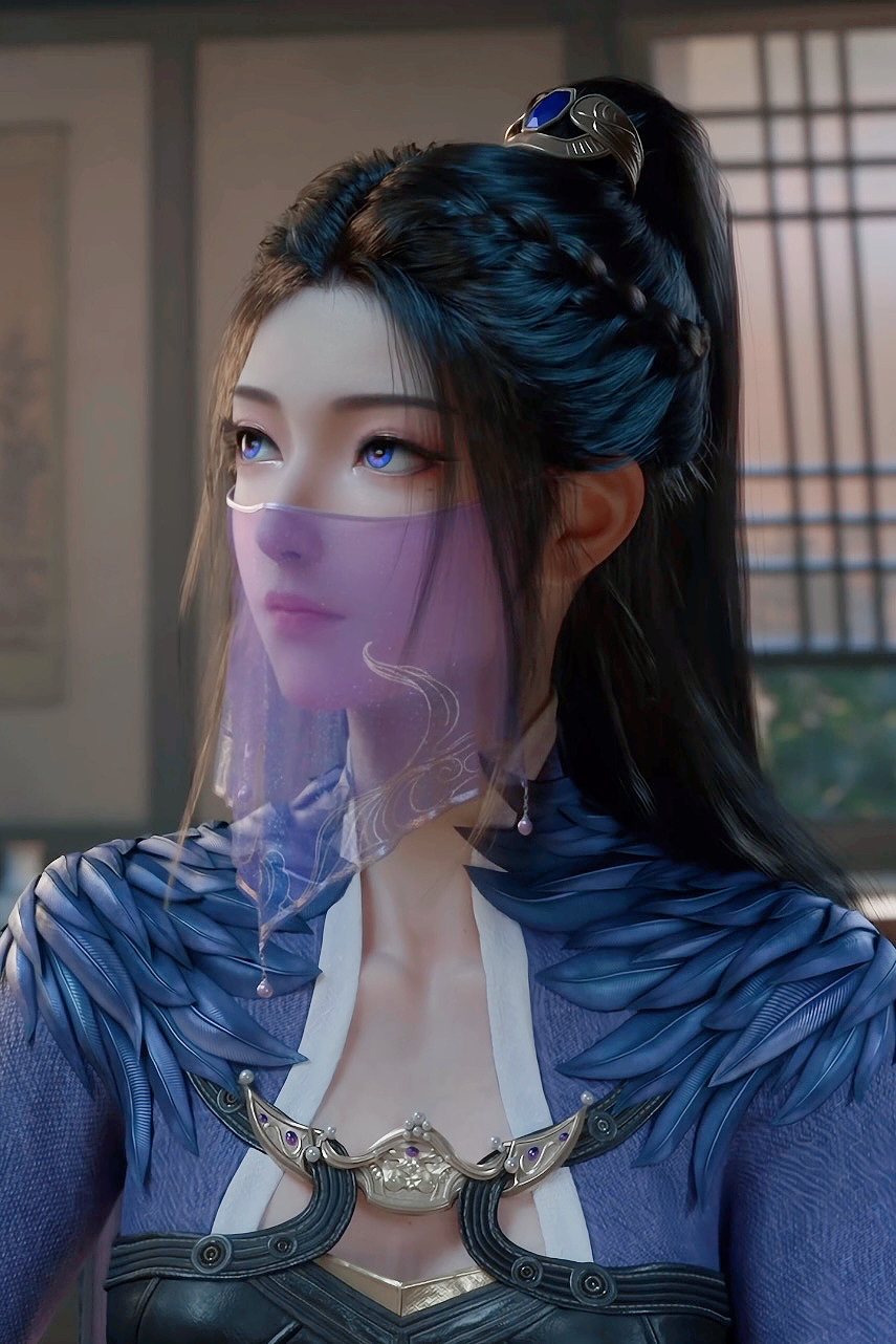 看看这乱星海第一美女！面纱绝对是点睛之笔！国产动漫凡人修仙传汪凝/紫灵