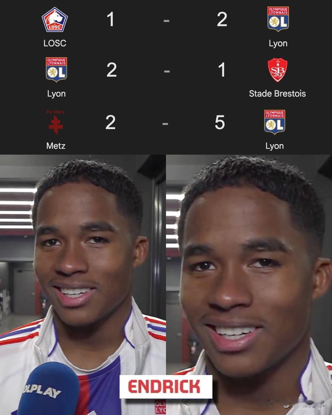 难道阿隆索看走了眼？恩德里克在里昂的开局堪称梦幻：➤4粒进球➤1次助攻