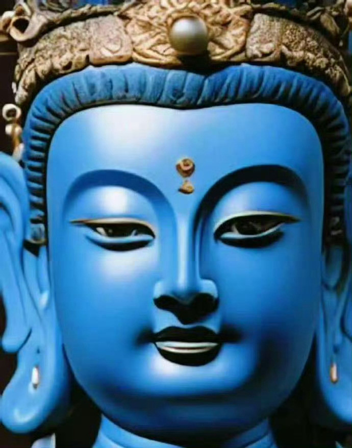 划到蓝脸文殊菩萨，千万别划走，许愿真的很灵！！！！