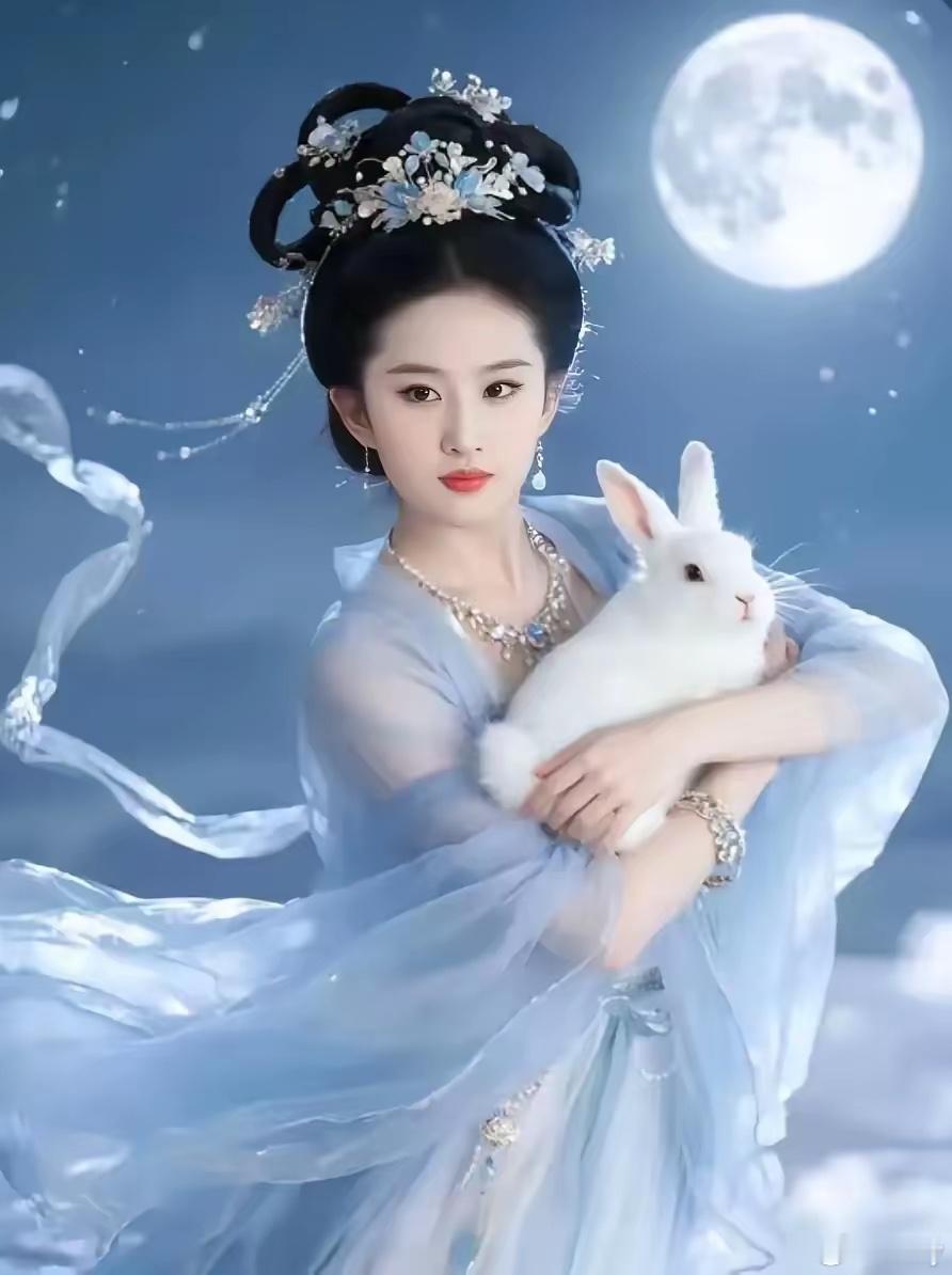 八月十五，刘亦菲的两个嫦娥造型真是绝了，一直被誉为神仙姐姐的刘亦菲，古装造型无人