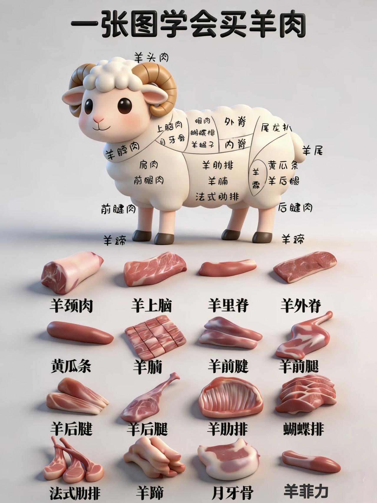 一张图学会买羊肉十多年生鲜配送经验，教你一张图学会买羊肉羊排生鲜供应商羊肉